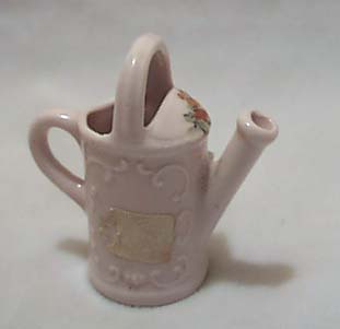 Germany Pink Porcelain Watering Can Figurine