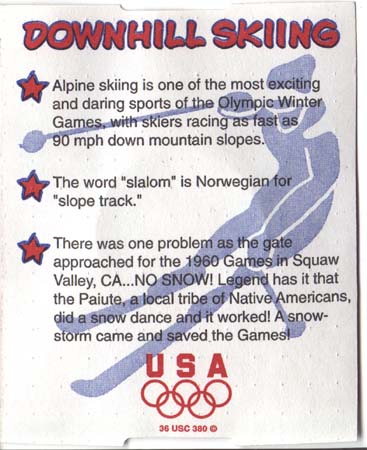 General Foods1998 Olympic Downhill Ski Token