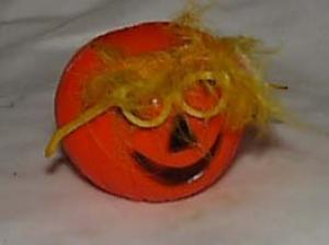 Orange plastic pumpkin decoration