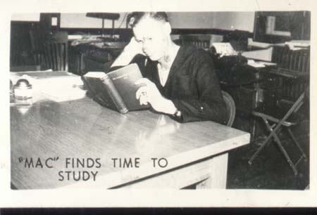 WWII Navy Mini Photo Mac Finds Time To Study