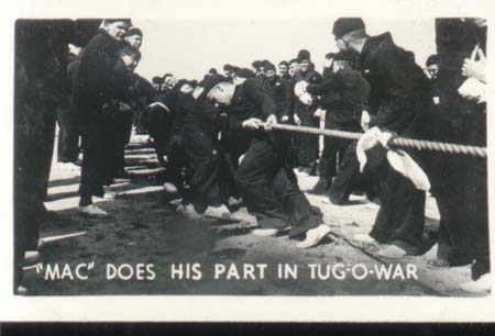 WWII Navy Mini Photo Mac Does Share Tug oWar