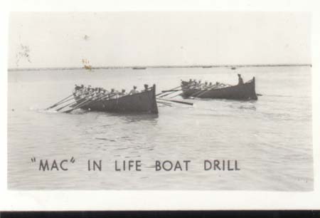 WWII Navy Mini Photo Mac Life Boat Drill 1943