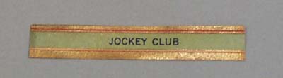 Victorian Label Reads Jockey Club