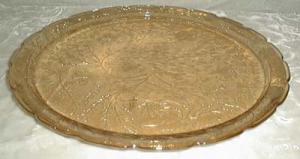 Jeannette Louisa Floragold Platter in Amber