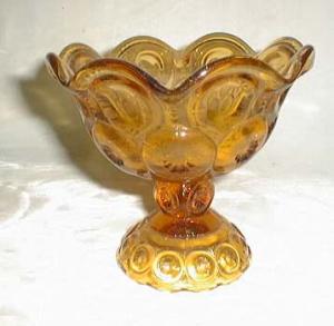 L.E. Smith Moon & Star Compote in Amber