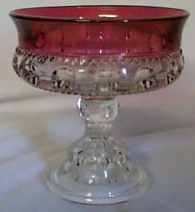 US Glass Tiffin Kings Crown Compote