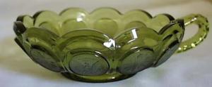 Fostoria Coin Glass Nappy in Green