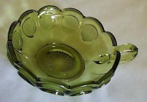 Fostoria Coin Glass Nappy in Green