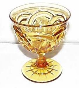 L.G. Wright Wedding Ring Low Sherbet in Amber