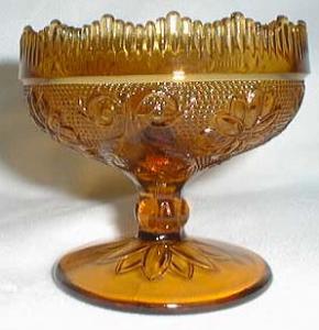 Indiana Glass Tiara Candleholder in Amber