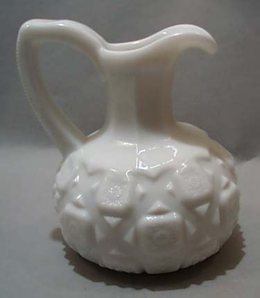 Westmoreland Old Quilt glass cruet in Milk.