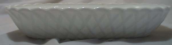 Indiana glass Pretzel celery dish in White.