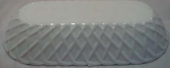 Indiana glass Pretzel celery dish in White.