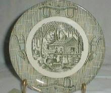 Scio Currier & Ives Green Bread & butter plate