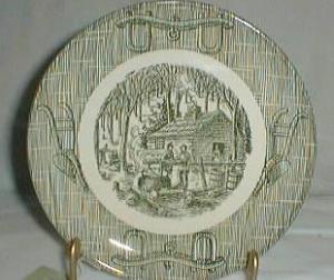 Scio Currier & Ives Green Bread & butter plate