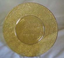 L.E. Smith Crackle Plate in Amber