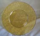L.E. Smith Crackle Plate in Amber