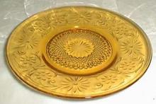 Indiana Glass Daisy Cup Saucer in Amber