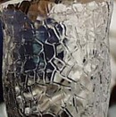 L.E. Smith Crackle juice glass in Crystal.