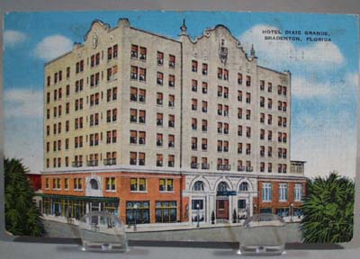 Hotel Dixie Grande Bradenton Florida, postcard