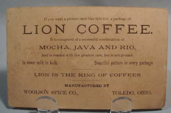 Lion Coffee Woolson Spice victorian trade card
