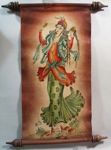 Leather Scroll, Oriental Woman