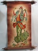 Leather Scroll, Oriental Woman