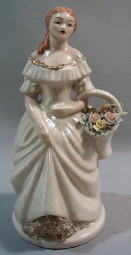 Lady With Flowers Iridescent Gown