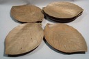 6 wooden leaf nut dishes