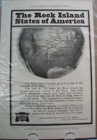 Rock Island System Railroad Ad Outcome of an Idea