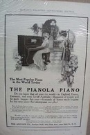 Pianola Piano Ad Late 1800 or early 1900 advertisement