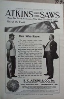 E C Atkins Co Steel Saws Ad Atkins Silver Steel Saws