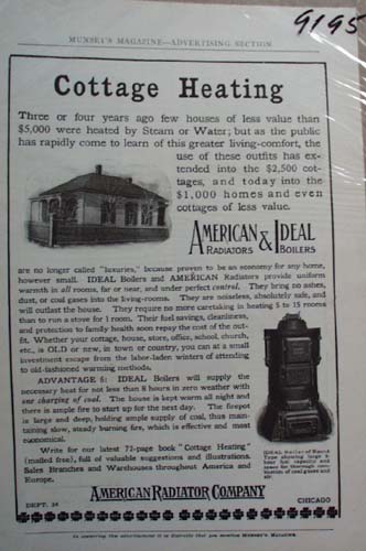 American Radiator Co Ad Cottage Heating