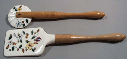 Handpainted pie crust roller and spatula lift