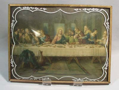 The Lords supper print in frame