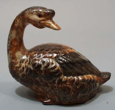 Realistic stoneware goose figurine