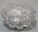 Covered grape and leaf glass bowl