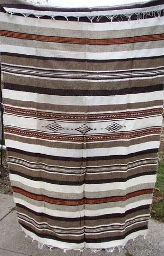 Woven Blanket brown, white and orange