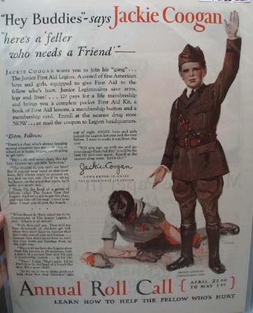 Junior First Aid Legion Jackie Coogan Ad 1927