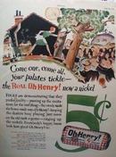 Oh Henry Candy Five Cents Ad 1928