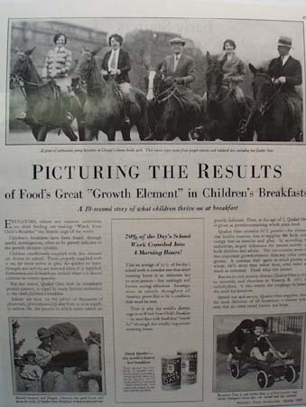 Quaker Oats Cereal Picturing Results Ad 1928