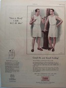 B.V.D. Next to Myself Underwear Ad 1927