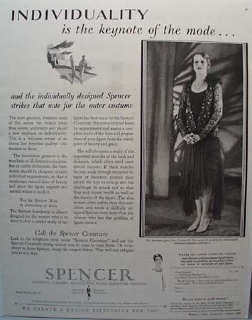 Spencer Corsets Individuality Ad 1928