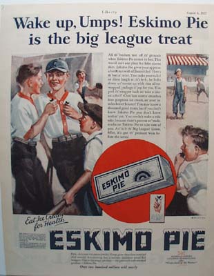 Eskimo Pie Big League Treat Ad 1927