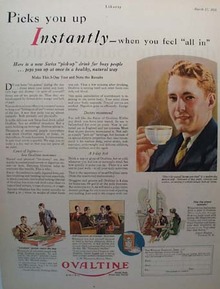 Ovaltine Instant Pick Up Ad 1928