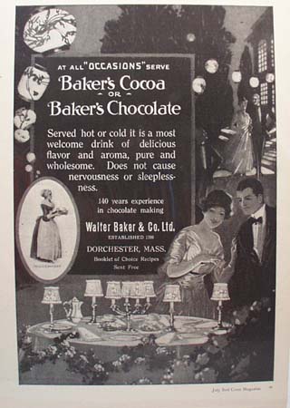 Baker's Cocoa All Occasions Ad 1920