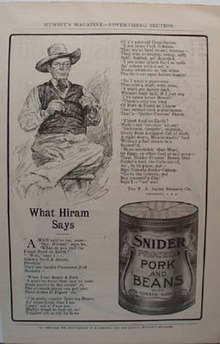 Snider Pork & Beans What Hiram Says Ad 1907