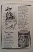 Snider Pork & Beans What Hiram Says Ad 1907