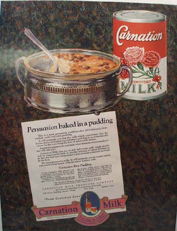 Carnation Milk Pudding Ad 1926