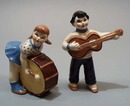 California Pottery musician figurine pair